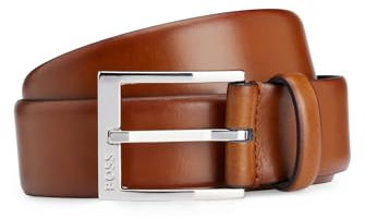 BOSS Herren Elloy-PC-An Sz35 In Italien gefertigter Gürtel mit Logo-Schließe Braun 90