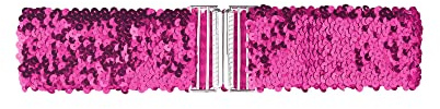 Allegra K Ceintures extensibles pour femmes - Grandes tailles - Boucles entrelacées en métal - Sequins décoratifs pour robes