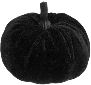 Schwarzer Kürbis aus Samt 7 cm - Schwarz