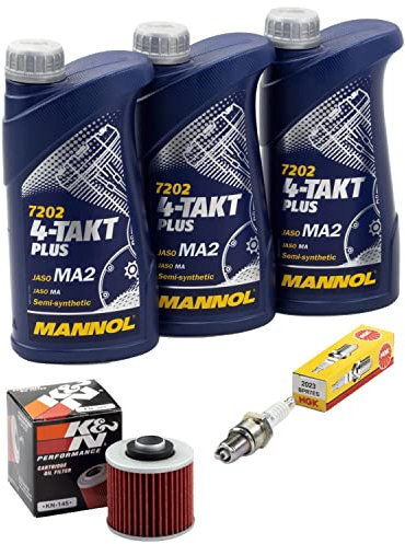 Wartungspaket Öl 3L + Ölfilter + Zündkerze für Yamaha SR 500 SR500 48T Baujahr 1984-1999