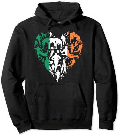 Irland Rugby Love Heart Irish Rugby Fan Pullover Hoodie