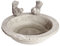 White Wash Stone Textured Bird Bath Feeder Ornamental Garden Feature | 30cm Diameter | Indoor Vintage Dish | Freestanding Bird Sculptures