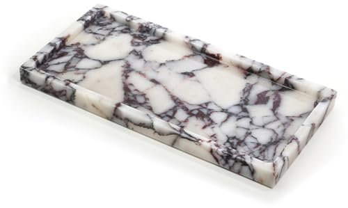 FutureStone 100% Natural Luxury Calaccata Viola Marble Small Hand Towel Tray Holder Organizer, Makeup Bathroom Holder