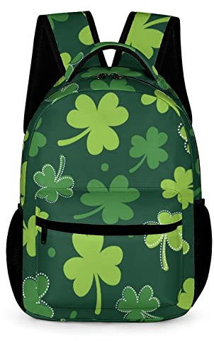 Casual Rucksack Klee Grün Tägliche Tasche Reise Rucksack Große Kapazität Bookbag