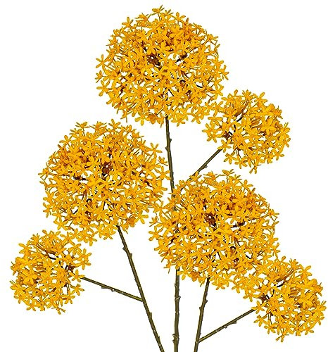 Briful 70CM 3er Set Kunstblumen Wie Echt Künstliche Kronenblumen Calotropis Gigantea Lilac Schleierkraut Herbstliche Kunstblumen Dekorative Gypsophila für Hochzeit Party Herbst Dekoration