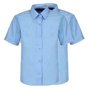 Gadgets Mafia Pack of 2 Boys Short Sleeve School Uniform Shirts White and Blue Colour Age 13-14 Years
