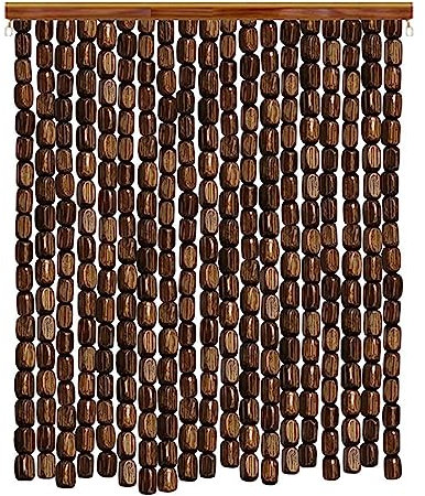 Jolan Tende di Perline Sospeso,Tenda con Perline in Legno Naturale e bambù,Tende per Porte con Perline Fili Divisorie per La Casa,Pannelli Tenda Antimosche,per Balcone Cucina,W×H-60strands(60×200cm)