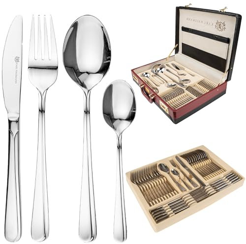 KARL HAUSMANN Set Couverts de Table Inox pour 12 Personnes 72 Pièces - Couvert de Table - Menagere 72 Pieces - Service Couvert 12 Personnes - Lot Couvert de Table - Silverware - Cutlery set