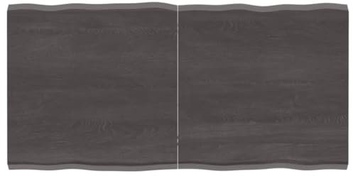 CBLDF Tischplatte dunkelgrau 120 x 60 x (2-4) cm behandelte Massivholzkante