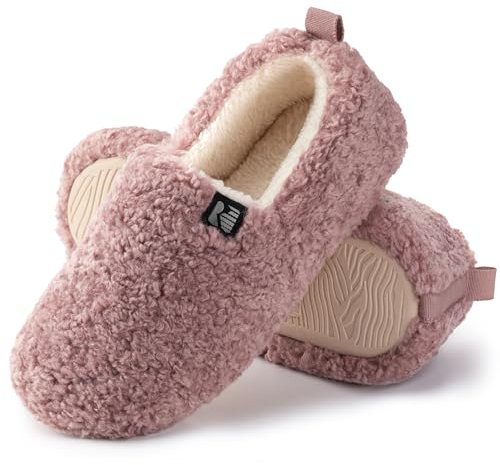 RockDove Zapatilla de Espalda Cerrada y Falso Shearling Puff-Ease para Mujer, 40 EU, Rosa