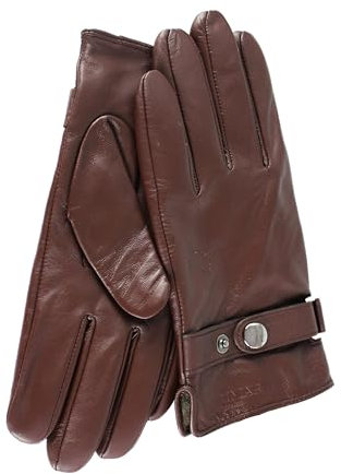 Zerimar Lederhandschuhe | Herren-Lederhandschuhe mit Brosche | Lammfellhandschuhe mit Kaschmirfutter | Warme Lederhandschuhe | Farbe Braun | Größe 10