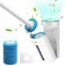 Ajex Disposable Toilet Brush,Toilet Brush System Toilet Wand Kit with Replacable Brush Head Disc&Aromatherapy,Scents Wall Toilet Wand Kit with Holder/Storage Caddy for Bathroom Cleaning