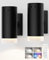 LABOREDUCER Battery Operated Wall Lights 2 Pack Rechargeable Wall Lights Indoor Touch Dimmable with Remote Control,Magnetic Wall Sconce Lights Battery Black Wireless LED Decor Lighting 3000mAh
