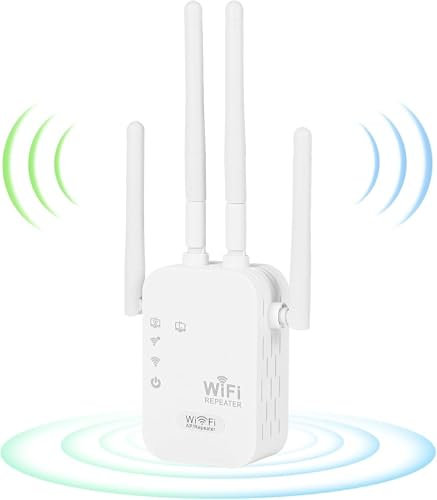 Répéteur WiFi Amplificateur WiFi Signal Booster,repeteur WiFi Puissant,Port LAN, améliore la Couverture Wi-FI, Compatible avec Tous Les modems routeurs WiFi