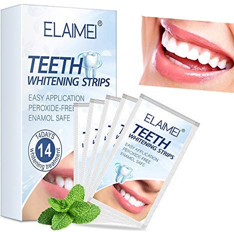 Professionelle Zahnaufhellungsstreifen – 14 Streifen zum Aufhellen der Zähne, ideal für die Zahnaufhellung, Teeth Whitening Strips zur Zahnaufhellung, sicher für Nagellack