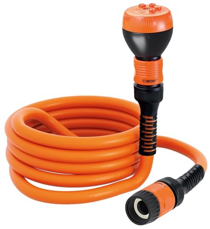 Claber TWIDDY 15 m Tubo Estensibile con Lancia 5 Getti – Ultraleggero, Flessibile, Antitorsione, Raccordi Quick-Click, Giardino e Terrazzo