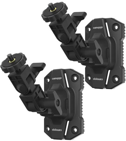 Trail Cameras Mounting Bracket with 1/4 -20 Threaded Insert 360°Rotating Adjustable Holder for Outdoor Hunting Gear Accessory, Game Camera Holder Monitor Stand Hunting Camera Kit （2 Pack