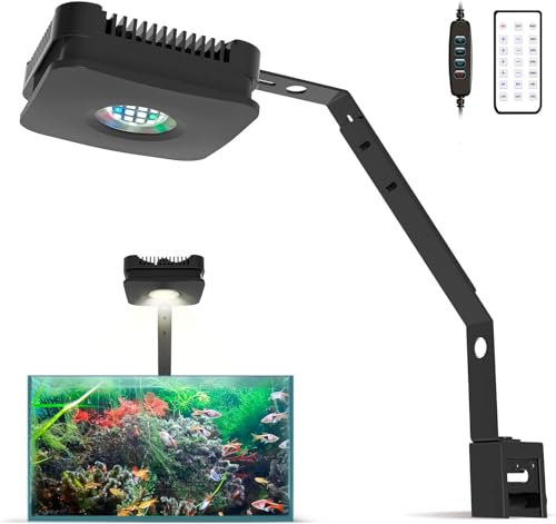 Lominie Planted Fish Tank Light, 4 Channels Dimmable 30W Aquarium Lights,Full Spectrum Aquarium Plant Light with Remote Control for Refugium Freshwater Planted Fish Tank(Pxie 30)