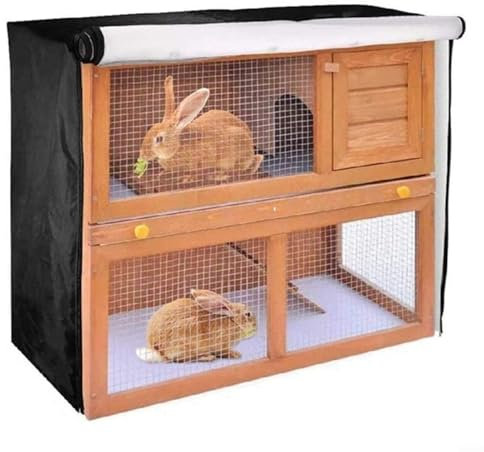 Abdeckung für Kaninchenstall, 210D, 122 x 50 x 105 cm, doppelschichtig, Staubschutz für Haustiere, Kaninchen, Käfig