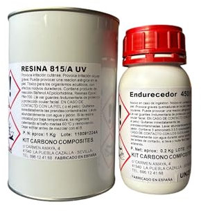 Kitcarbono Résine époxy professionnelle transparente 1,35 kg pour stratifiés de fibre de carbone et réparations