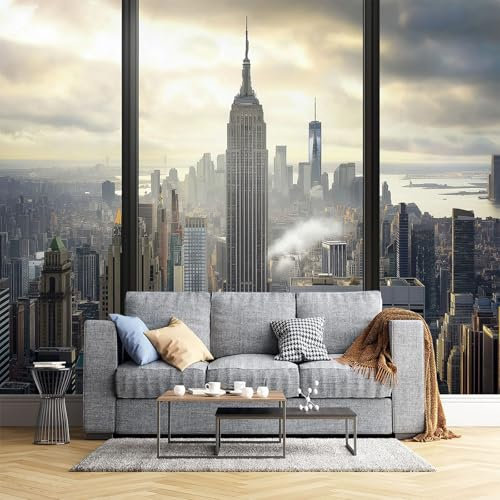 Fototapete Urbane Landschaft Moderne Ästhetik Tapeten Wandtapete Moderne Wanddeko Design Wand Dekoration Wohnzimmer Schlafzimmer Büro Flur 3D Effekt Wand Tapeten350X256Cm