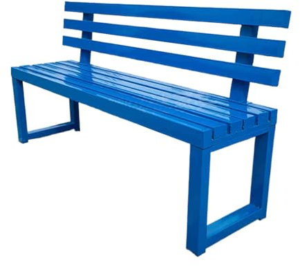 Sitzbank Outdoor Wetterfest Verzinkt Gartenbank Rückenlehne Starke Tragfähigkeit Leicht zu Reinigen Parkbank Dekorieren für Garten, Park, Balkon(Blue,100 * 40 * 80cm)