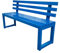 Sitzbank Outdoor Wetterfest Verzinkt Gartenbank Rückenlehne Starke Tragfähigkeit Leicht zu Reinigen Parkbank Dekorieren für Garten, Park, Balkon(Blue,100 * 40 * 80cm)