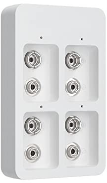 Agmoctz Quick Battery Charger 4 Slots 9V with LED Indicators USB Cable for 9V Ni-/Ni-Cd/Li-Ion Rechargeable Batteries