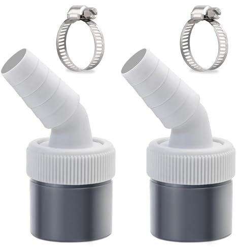 2 x Adaptateurs de Vidange 1/4 pour Lave-Vaisselle et Machine à Laver avec Sortie pour Tuyau de 40 mm de DiamèTre et EntréE ø 18-24 mm, avec 2 Colliers de Serrage pour Lave Vaisselle et Sèche Linge