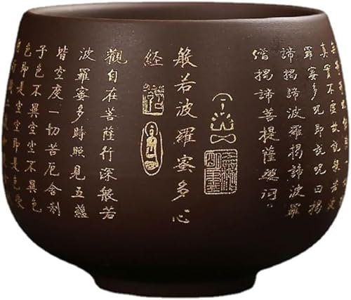 ENSDIEPLS Taza de té Kungfu Tea Taza de arena púrpura de 150ml, taza clásica de corazón, taza de té de Kung Fu, taza de té de cerámica