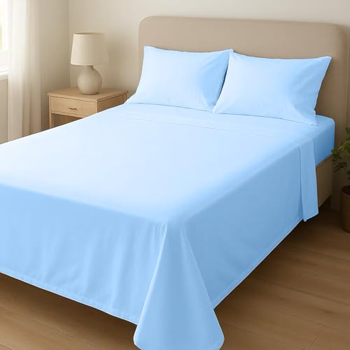 Home Sweet Home UK Microfibre Flat Sheets King Size Breathable, Anti Wrinkle & Fade Resistant Bed Sheets 150x200cm King-size Flat Sheet Washable Flat Bed Sheet For King