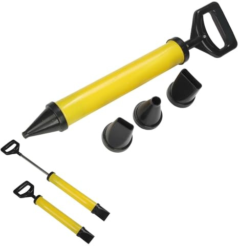 Fugenpistole Set mit 4 Düsen - Handmörtelpumpe für Fugenmörtel, Reparaturmörtel & Fliesenkleber - Inkl. Zubehör für DIY-Fugenarbeiten