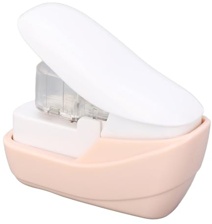 lyrlody Nadelloser Desktop-Hefter, Klammerloser Hefter, Ergonomisches Design, Tragbar, Effizient, Umweltfreundlich, Kompakt für zu Hause