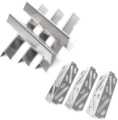 GRISUN Edelstahl Flavorizer Bars & Hitzereflektor 66040 für Weber Genesis II/LX 300 Serie Gasgrills E310, E330, E335, S335, LX S/E340 (ab 2017), Ersatzteile 66032