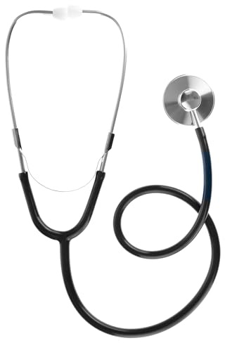 Theracaso PREMIUM Stethoskop | medizinisches Stethoskop für Arzt Pflege Klinik | mit Kälteschutzring & Metallbügel | schallisoliert & nickelfrei | Auskultation Herz Lunge Baby (Flachkopf Grün)