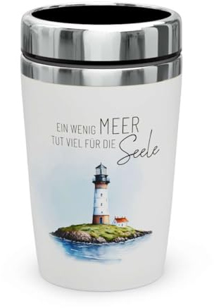Thermobecher Isolierbecher Thermo Kaffeebecher To Go 240 ml Thema: Küste und Meer (Leuchtturm - 3888631)