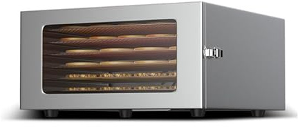 Déshydrateur Alimentaire,Déshydrateur Electrique avec 6 Plateauxs,Minuterie 24h et Température 30~90°C,lyophilisateur pour Viande,Fruits,légumes,Friandises pour Chiens (Argenté)