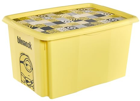 keeeper karolina Aufbewahrungsbox mit Deckel, 45 l, Minions Mosaic, Gelb