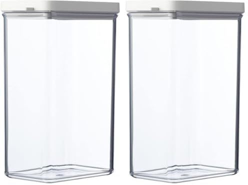 Mepal Vorratsdosen mit Deckel - Vorratsbehälter Luftdicht & Stapelbar - Küchenaufbewahrung & Organisation - Spülmaschinenfest - 2000 ml - Nordic white (Packung mit 2)