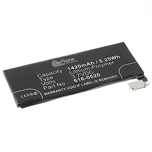 cellePhone Batterie Li-Polymer Compatible avec Apple iPhone 4G (Remplacement pour 616-0520/616-0521)