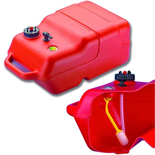 Daniboot 22 Liter Bootstank Benzintank mit Tankuhr aus ELTEX für Benzin, Diesel oder Rapsöl, Universell für Boot, Persönliches Wasserfahrzeug, Treibstofftank