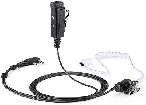 Zeadio Überwachung Verdeckt Luftakustische Röhre Walkie Talkie Headset mit PTT-Mikrofon für 2 PIN Kenwood Baofeng PUXING QUANSHENG WEIERWEI WOUXUN Radio
