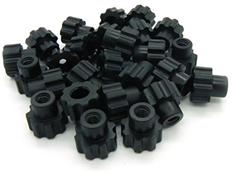 10-24 Knurled Thumb Nuts 25qty Plastic Fastener Nuts Easy Install by Hand no Tools Needed