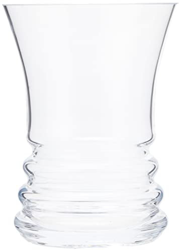 Dartington Crystal Wibble Wide Vase | Single | Suited to a generous display | 180mm | Clear | Distinctive Design | Eye for contemporary style | Gift for family or friends | Gift Boxed
