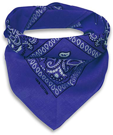Oramics Bandana Koptuch Halstuch – 55 x 55 cm, gemustert: Paisley Muster – in verschiedenen Farben aus 100% Baumwolle, modernes Nikituch gegen Wind und Kälte (Königsblau)