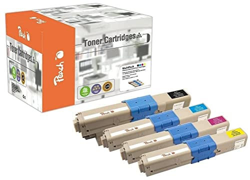 Peach O4496/47/97 Spar Pack Tonermodule (BK, C, M, Y) ersetzt OKI 44973533-6 für z.B. OKI C 301 DN, OKI C 321 DN, OKI MC 332 DN, OKI MC 340, OKI MC 342 DN, OKI MC 342 DNW