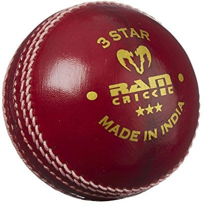 Ram Cricket 3 star Match Ball – Box of 6 – 4 piece leather Construction – Hand Stitched Traditional Seam – For match or training – Lacquered finish for Durability – Available in 5.5oz, 5oz & 4.75oz