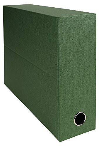 Exacompta - Réf. 89523E - 1 Boîte transfert en papier toilé - Dos 90 mm - Avec un œillet en métal - Pour format A4 - Dimensions 25,5 x 34 x 9 cm - Couleur vert - Livrée montée
