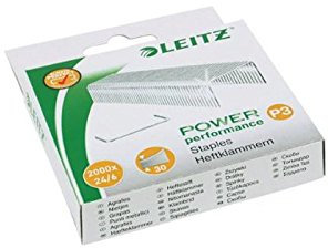 Leitz Heftklammern 24/6 Power Performance P3, silberfarben, 3 Packungen mit je 2000 Stück