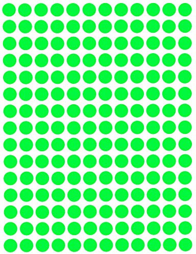 Bunte Sticker Neon Grün 8 mm runde Aufkleber – 0,8 cm Klebepunkte 2700 Stück von Royal Green